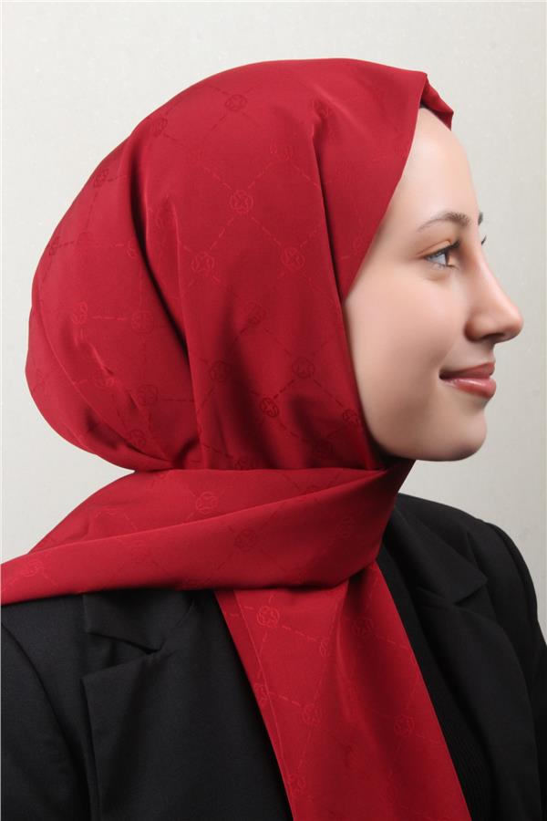 Aker Monogram İcon Şal 4112-4 Bordo