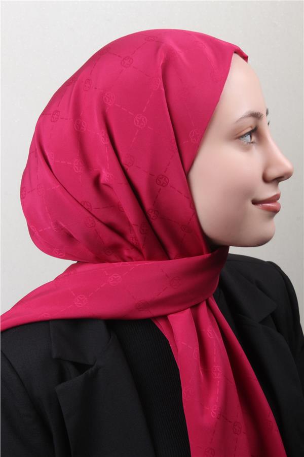 Aker Monogram İcon Şal 4112-7 Fuşya