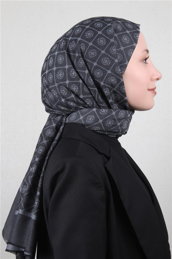 Aker Pamuklu Şal 4109-1 Antrasit