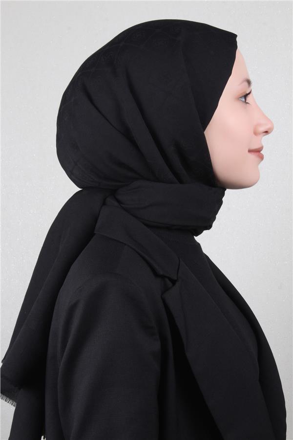 Aker Pamuklu Şal 4109-10 Siyah