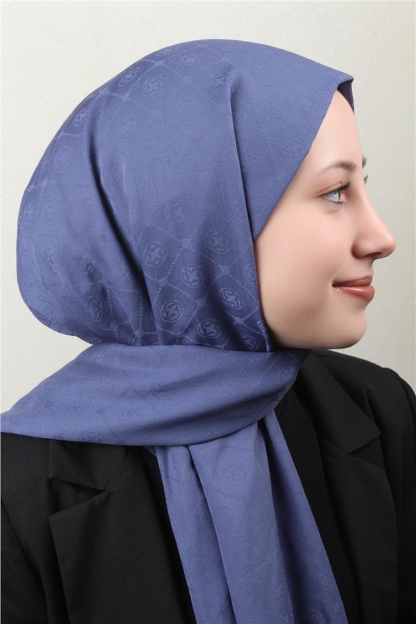 Aker Pamuklu Şal 4109-6 İndigo