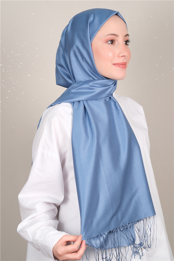 Armanda İpek Şal 3011-762 İndigo 