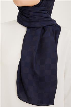 Armine Jakarlı Diamond Şal Dama 3096-1 Lacivert