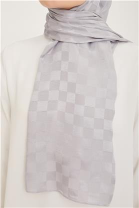 Armine Jakarlı Diamond Şal Dama 3096-10 Gümüş