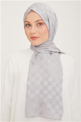 Armine Jakarlı Diamond Şal Dama 3096-10 Gümüş