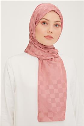 Armine Jakarlı Diamond Şal Dama 3096-14 Pembe