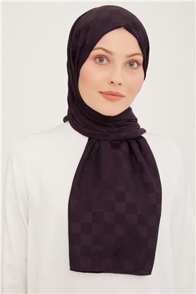 Armine Jakarlı Diamond Şal Dama 3096-17 Mor