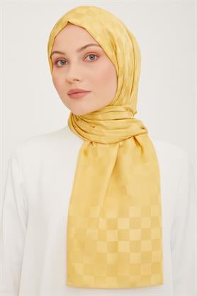 Armine Jakarlı Diamond Şal Dama 3096-19 Sarı
