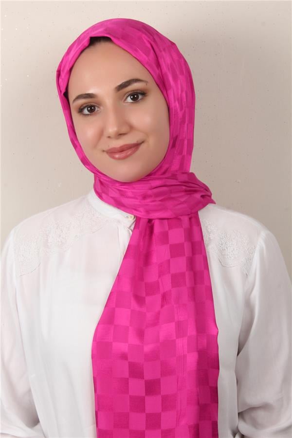 Armine Jakarlı Diamond Şal Dama 3096-20 Şeker Pembe