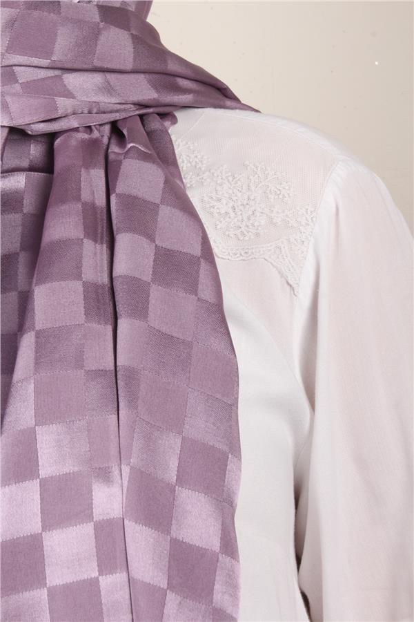 Armine Jakarlı Diamond Şal Dama 3096-23 Leylak