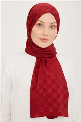 Armine Jakarlı Diamond Şal Dama 3096-3 Bordo