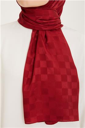 Armine Jakarlı Diamond Şal Dama 3096-3 Bordo