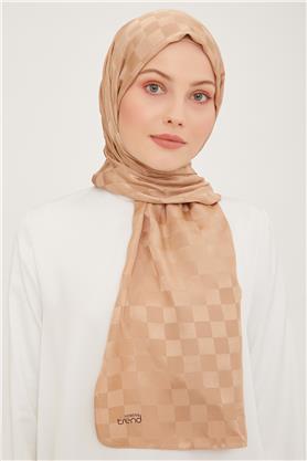 Armine Jakarlı Diamond Şal Dama 3096-4 Bej