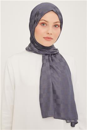 Armine Jakarlı Diamond Şal Dama 3096-9 Füme