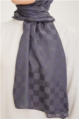 Armine Jakarlı Diamond Şal Dama 3096-9 Füme