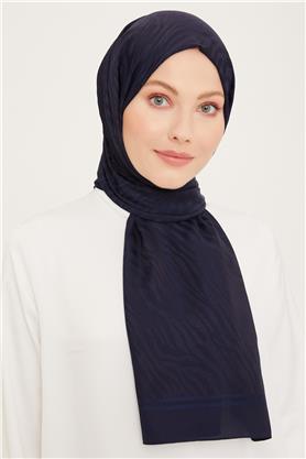 Armine Jakarlı Diamond Şal Zebra 3094-1 Lacivert