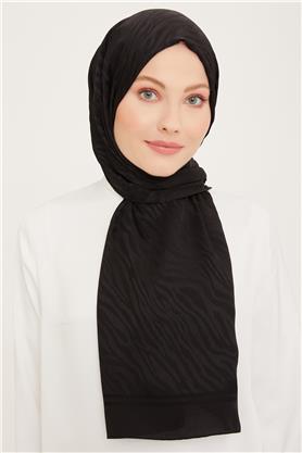 Armine Jakarlı Diamond Şal Zebra 3094-12 Siyah