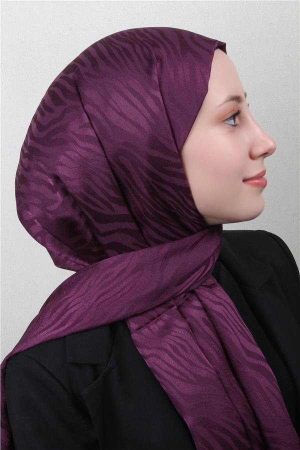 Armine Jakarlı Diamond Şal Zebra 3094-16 Mor