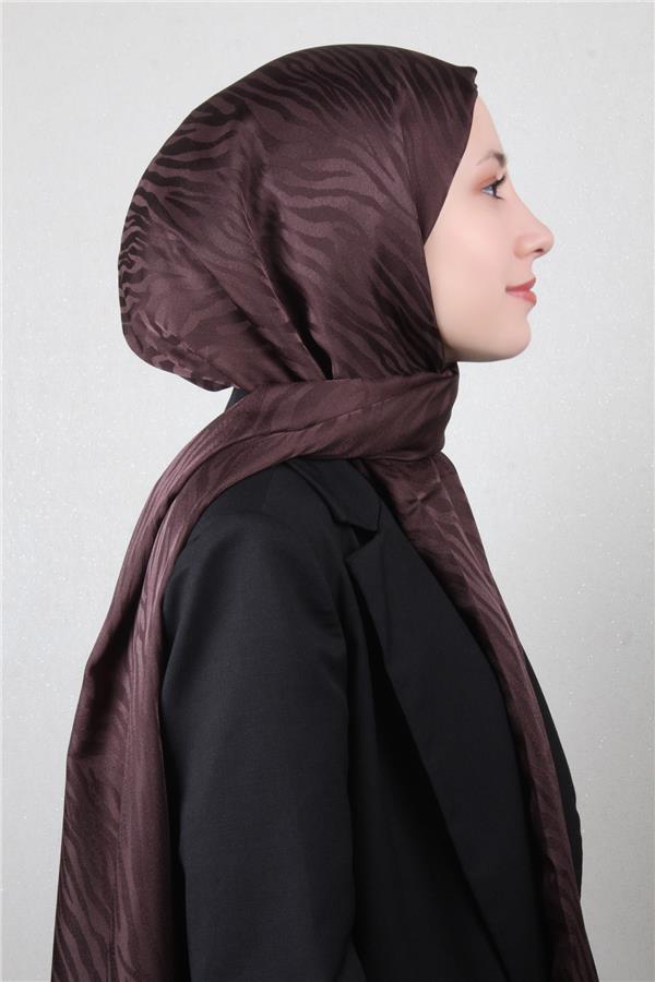 Armine Jakarlı Diamond Şal Zebra 3094-17 Acı Kahve
