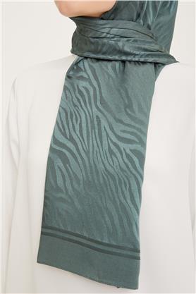 Armine Jakarlı Diamond Şal Zebra 3094-7 Koyu Mentol