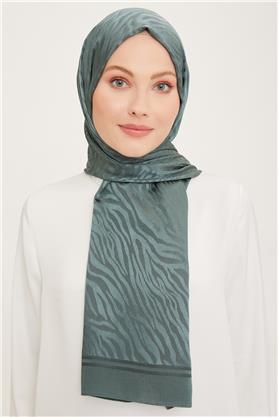 Armine Jakarlı Diamond Şal Zebra 3094-7 Koyu Mentol