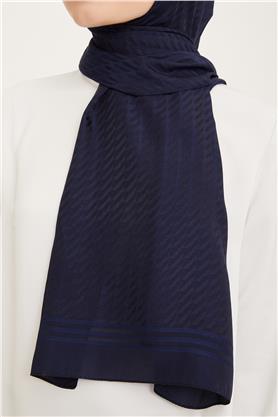 Armine Jakarlı Diamond Şal Zikzak 3095-1 Lacivert