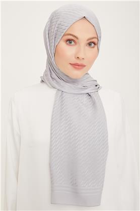 Armine Jakarlı Diamond Şal Zikzak 3095-10 Gümüş