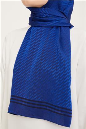 Armine Jakarlı Diamond Şal Zikzak 3095-11 Saks