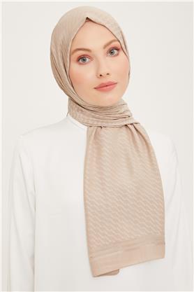 Armine Jakarlı Diamond Şal Zikzak 3095-8 Koyu Taş