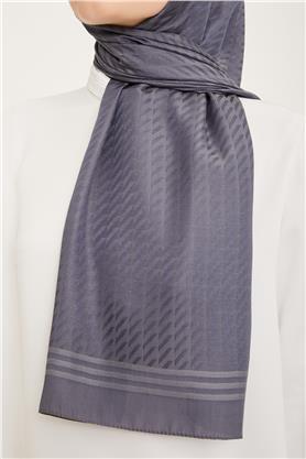 Armine Jakarlı Diamond Şal Zikzak 3095-9 Füme