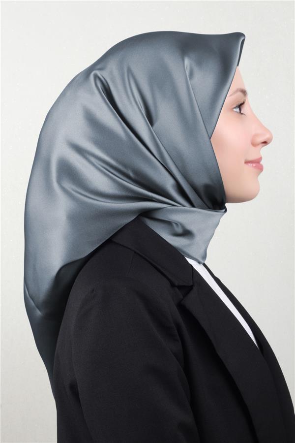 Armine Düz İpek Eşarp 0010-17 Gri