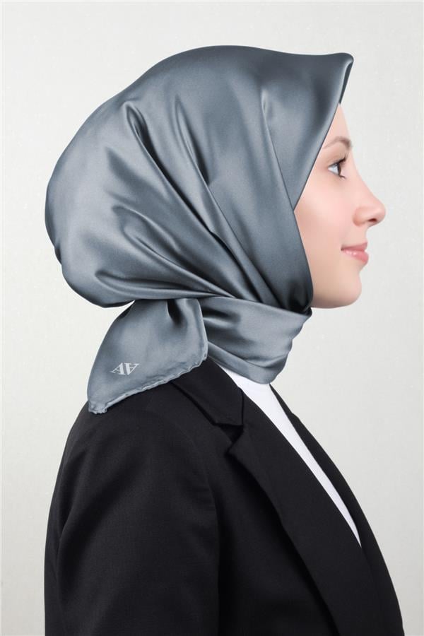 Armine Düz İpek Eşarp 0010-17 Gri