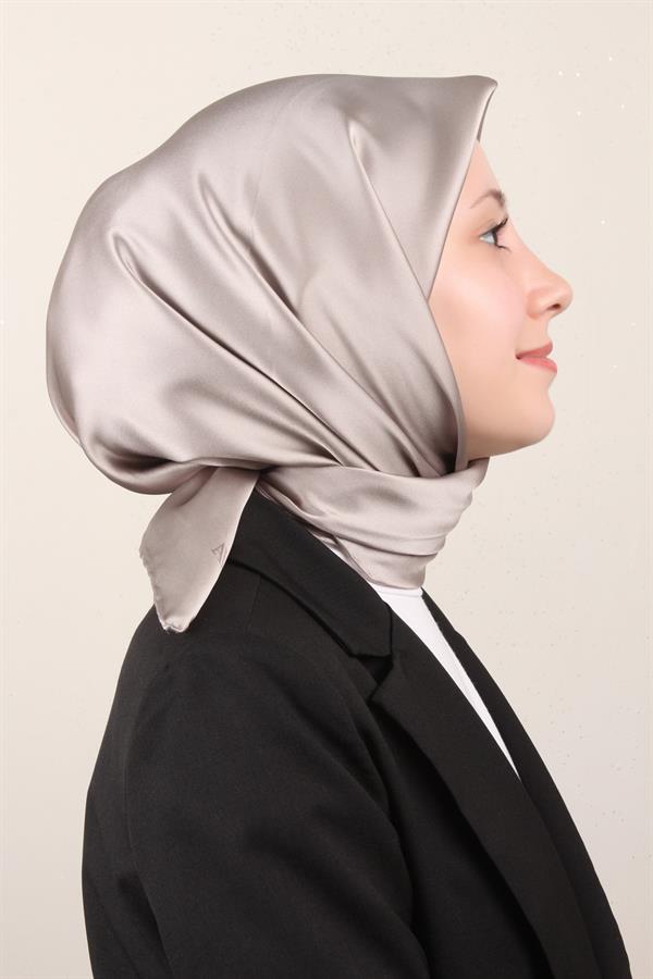 Armine Düz İpek Eşarp 0010-20 Koyu Taş