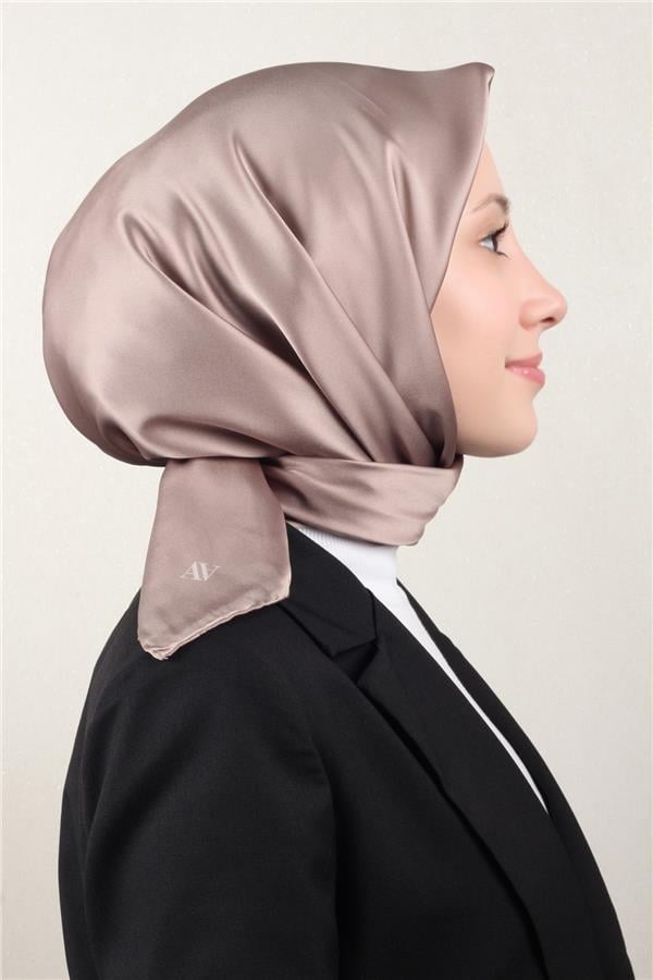 Armine Düz İpek Eşarp 0010-32 Sütlü Kahve