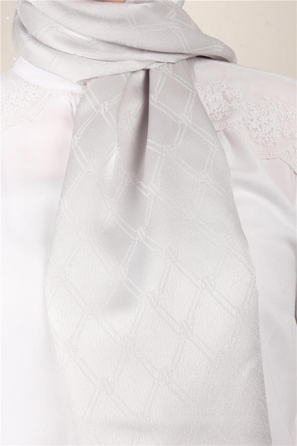 Armine Jakar İpeksi Şal 3106-10 Gümüş