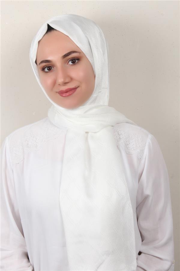 Armine Jakar İpeksi Şal 3106-6 Beyaz