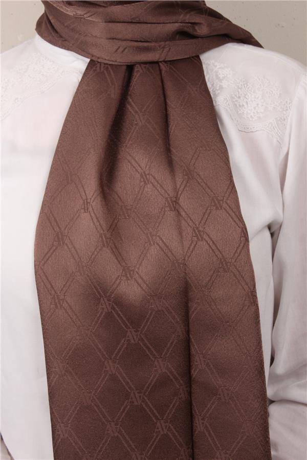 Armine Jakar İpeksi Şal 3106-9 Kahverengi