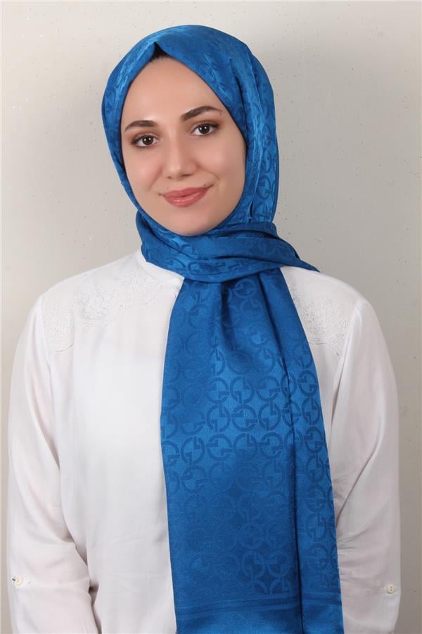 Armine Jakar İpeksi Şal 3107-10 Mavi