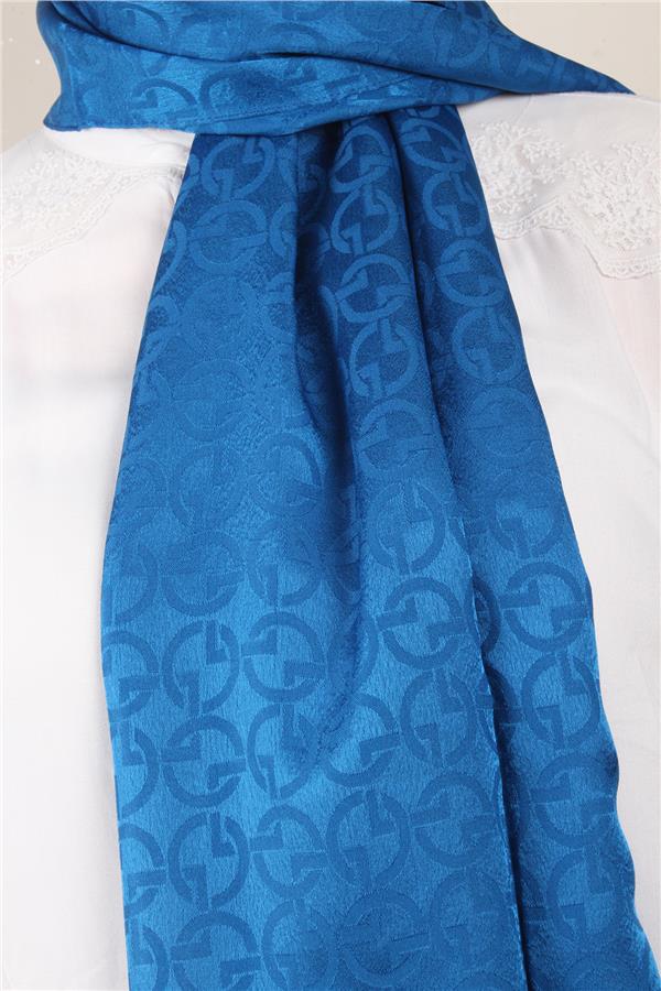 Armine Jakar İpeksi Şal 3107-10 Mavi