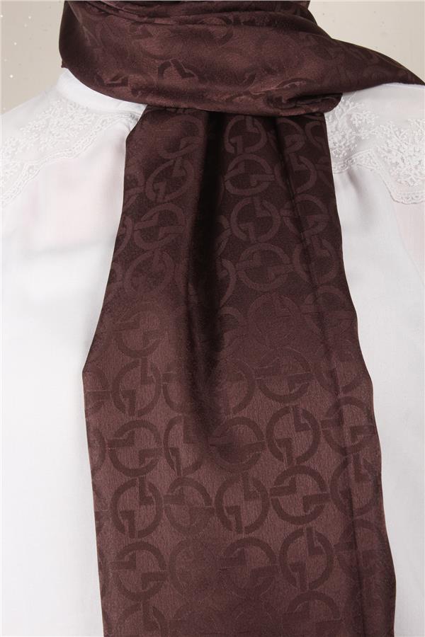 Armine Jakar İpeksi Şal 3107-11 Kahverengi