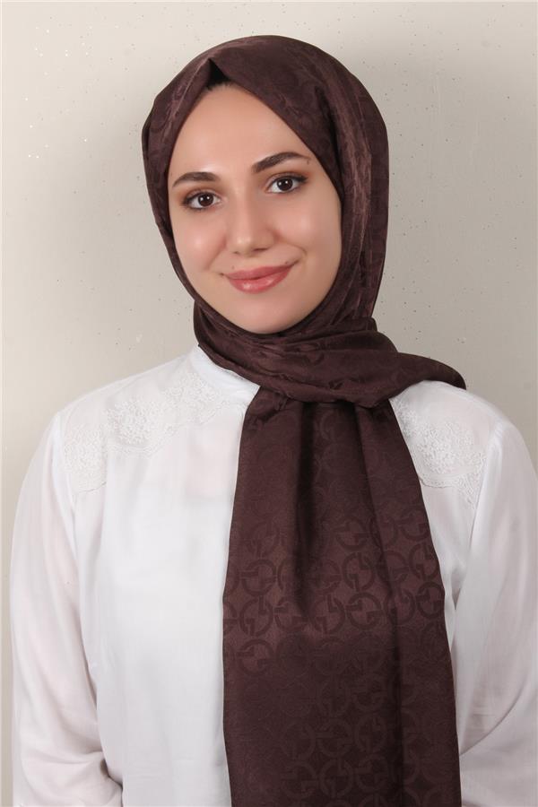 Armine Jakar İpeksi Şal 3107-11 Kahverengi