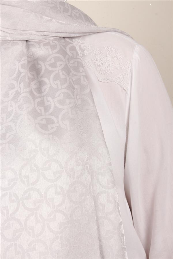 Armine Jakar İpeksi Şal 3107-13 Gümüş