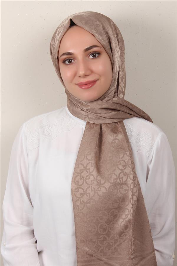 Armine Jakar İpeksi Şal 3107-14 Sütlü Kahve