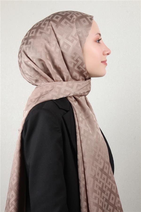 Armine Jakar İpeksi Şal 3110-1 Sütlü Kahve