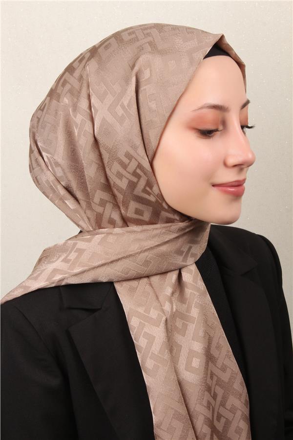 Armine Jakar İpeksi Şal 3110-1 Sütlü Kahve