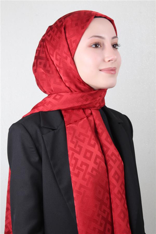 Armine Jakar İpeksi Şal 3110-11 Kırmızı