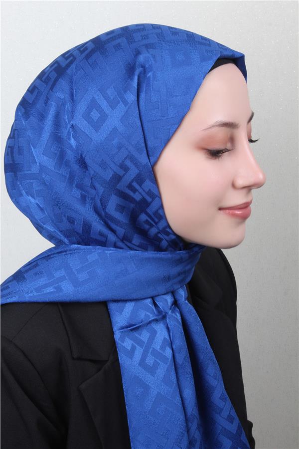 Armine Jakar İpeksi Şal 3110-6 Saks Mavisi