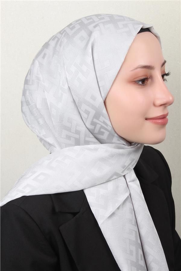 Armine Jakar İpeksi Şal 3110-7 Gümüş