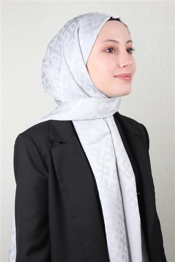 Armine Jakar İpeksi Şal 3110-7 Gümüş
