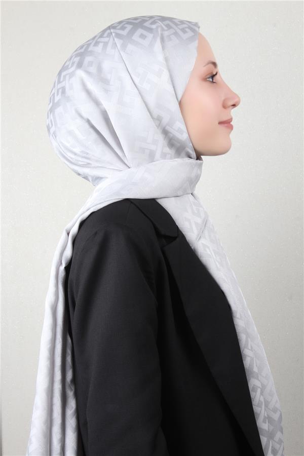 Armine Jakar İpeksi Şal 3110-7 Gümüş